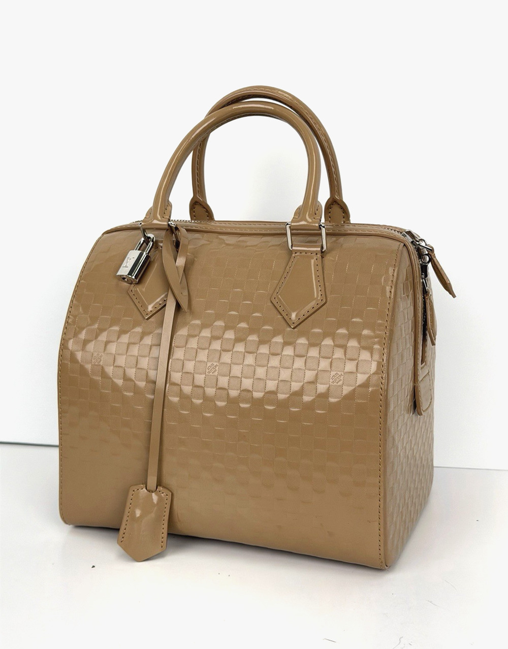 Louis Vuitton Speedy Cube MM Bag in Damier Facette Patent Leather 2012 E-6